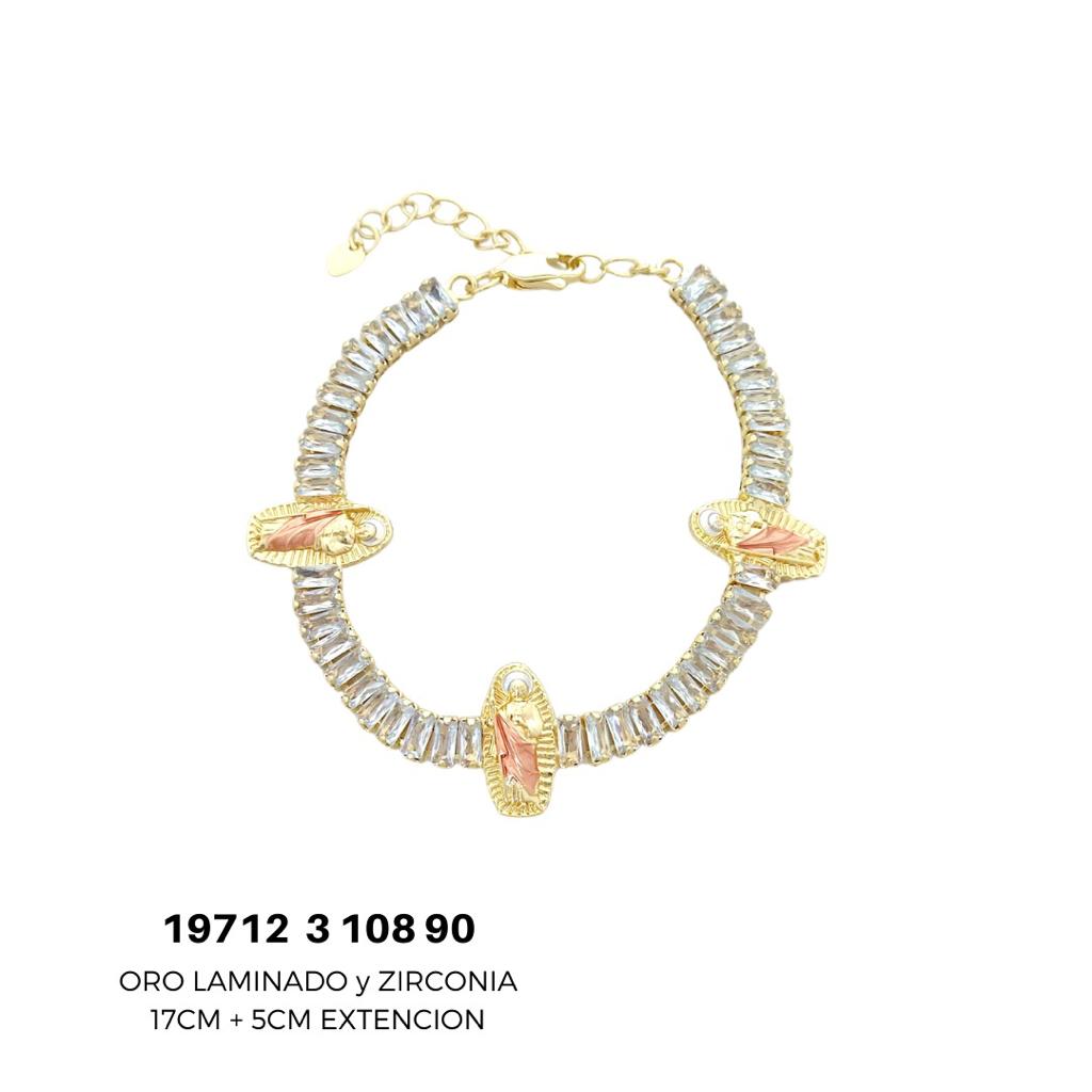 Pulsera de Oro Laminado y Zirconia