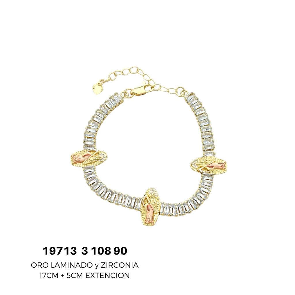 Pulsera de Oro Laminado y Zirconia