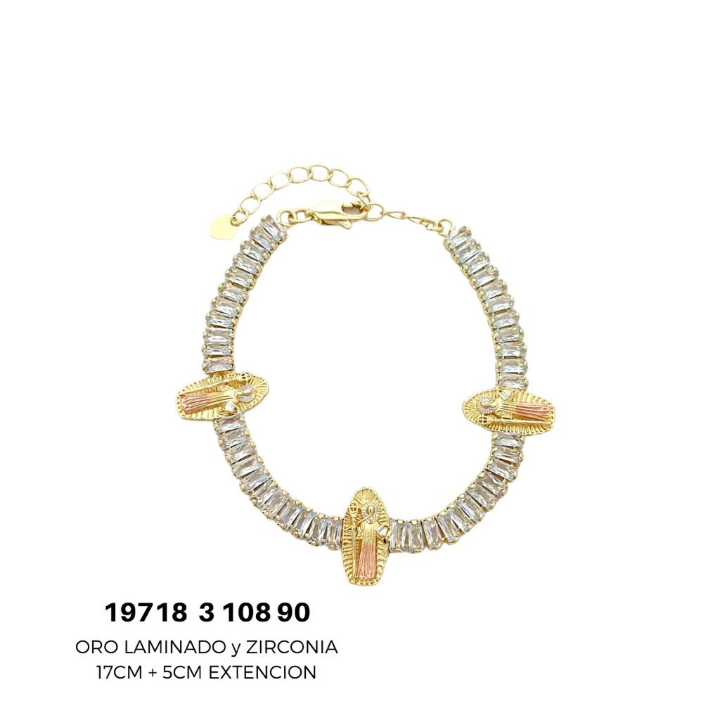 Pulsera de Oro Laminado y Zirconia