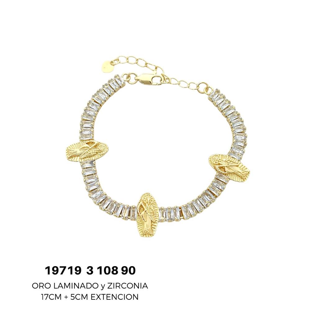 Pulsera de Oro Laminado y Zirconia