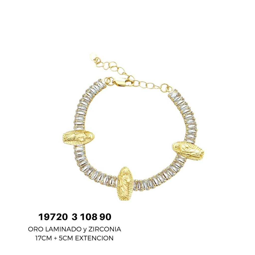 Pulsera de Oro Laminado y Zirconia