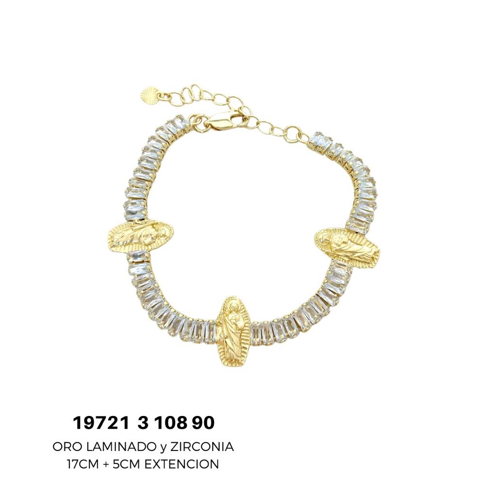 Pulsera de Oro Laminado y Zirconia