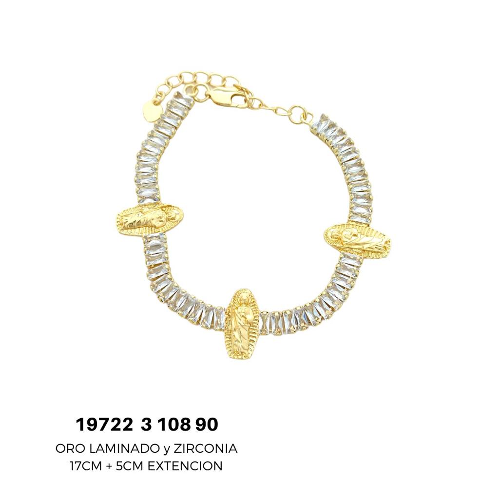 Pulsera de Oro Laminado y Zirconia